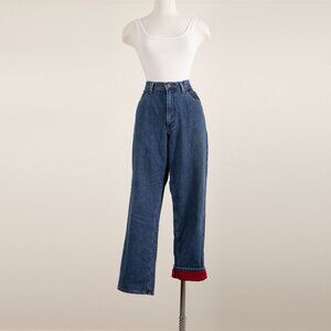 Vintage LL Bean Women's Fleece Lined High Waisted Jeans 14P Petite